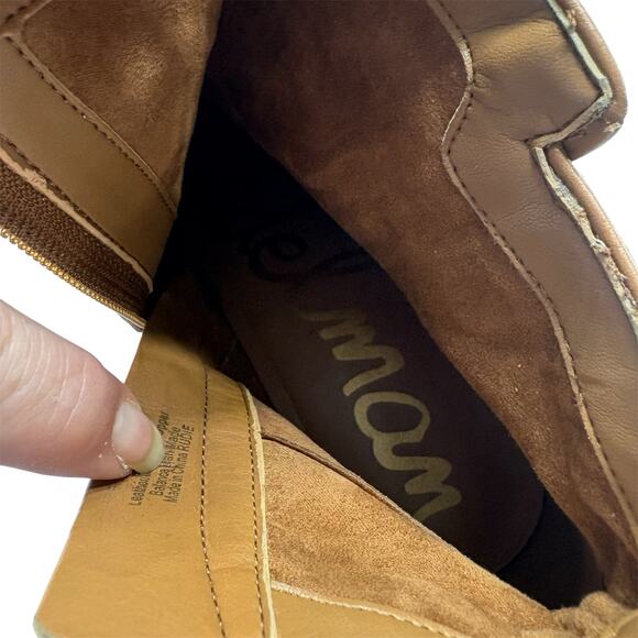 SAM EDELMAN | Rudie Brown Leather Fringe & Studded Ankle Booties 9m side zip - Picture 10 of 15